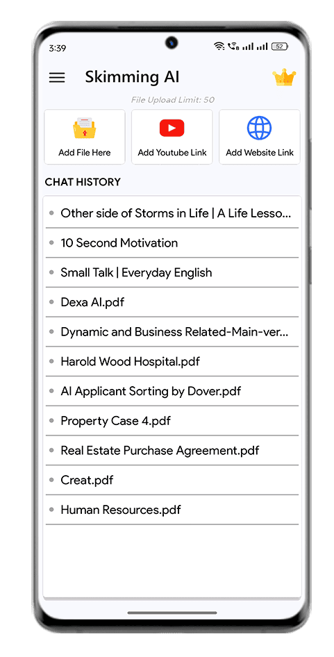 Icon promoting an Android app that provides essential information quickly, saving time.